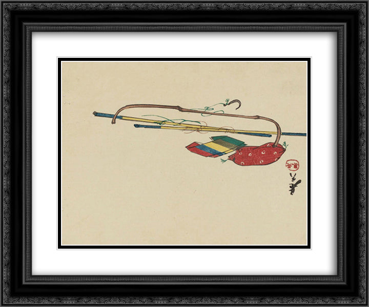 unknown title 24x20 Black Ornate Wood Framed Art Print Poster with Double Matting by Zeshin, Shibata