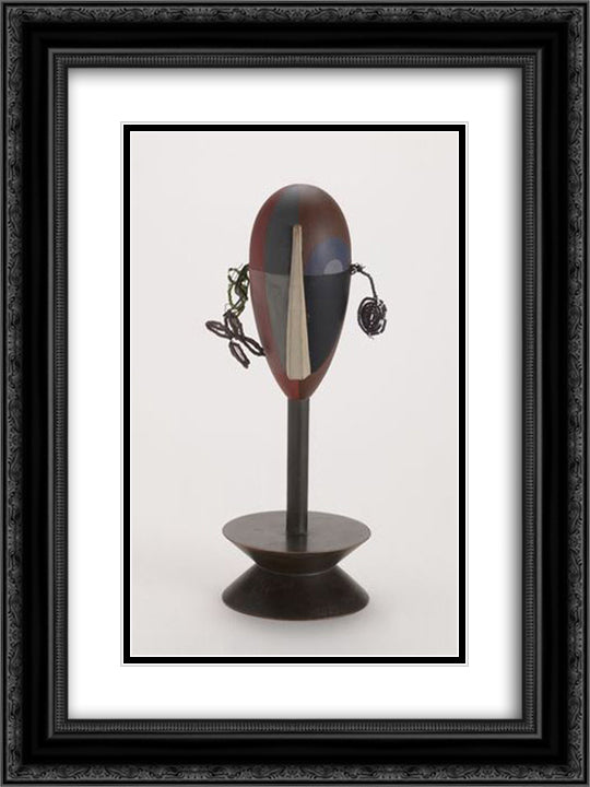 Dada Head 18x24 Black Ornate Wood Framed Art Print Poster with Double Matting by Taeuber Arp, Sophie