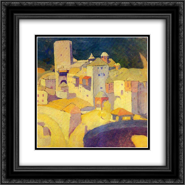 Pantokratoros 20x20 Black Ornate Wood Framed Art Print Poster with Double Matting by Papaloukas, Spyros