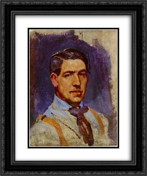 Self Portrait 20x24 Black Ornate Wood Framed Art Print Poster with Double Matting by Papaloukas, Spyros