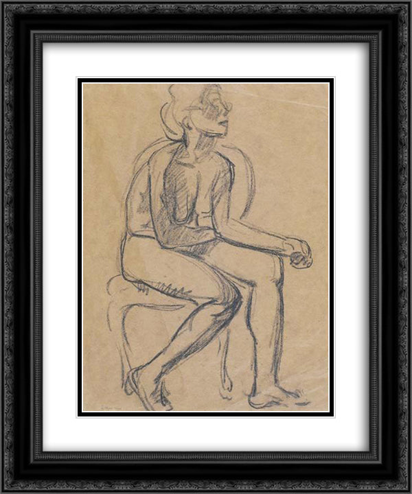 Study from life 20x24 Black Ornate Wood Framed Art Print Poster with Double Matting by Papaloukas, Spyros