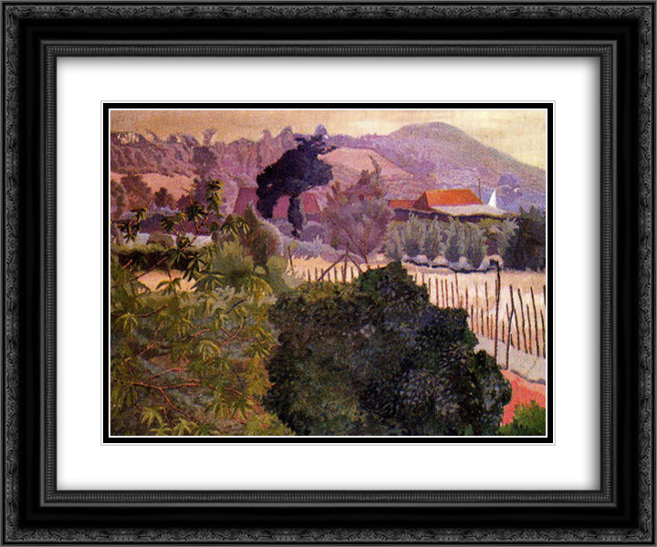 At Bourne End 24x20 Black Ornate Wood Framed Art Print Poster with Double Matting by Spencer, Stanley