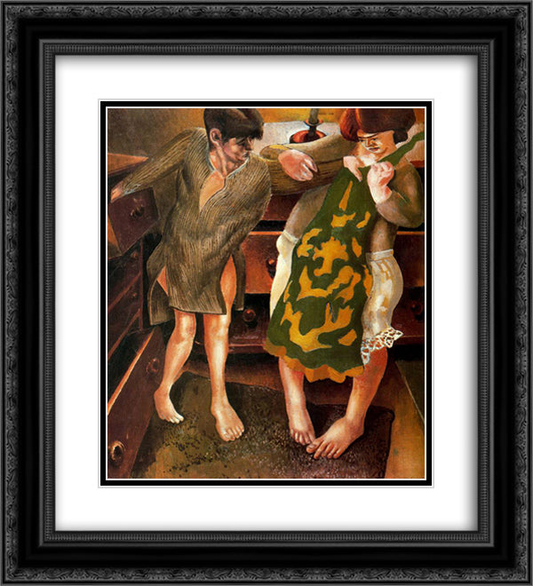 Choosing a Petticoat 20x22 Black Ornate Wood Framed Art Print Poster with Double Matting by Spencer, Stanley