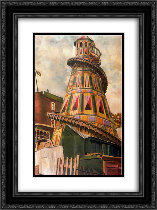 Helter Skelter 18x24 Black Ornate Wood Framed Art Print Poster with Double Matting by Spencer, Stanley