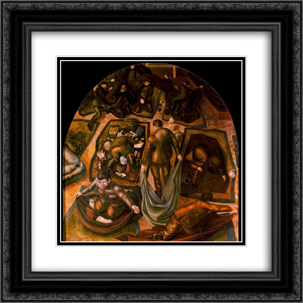 Kit inspection 20x20 Black Ornate Wood Framed Art Print Poster with Double Matting by Spencer, Stanley