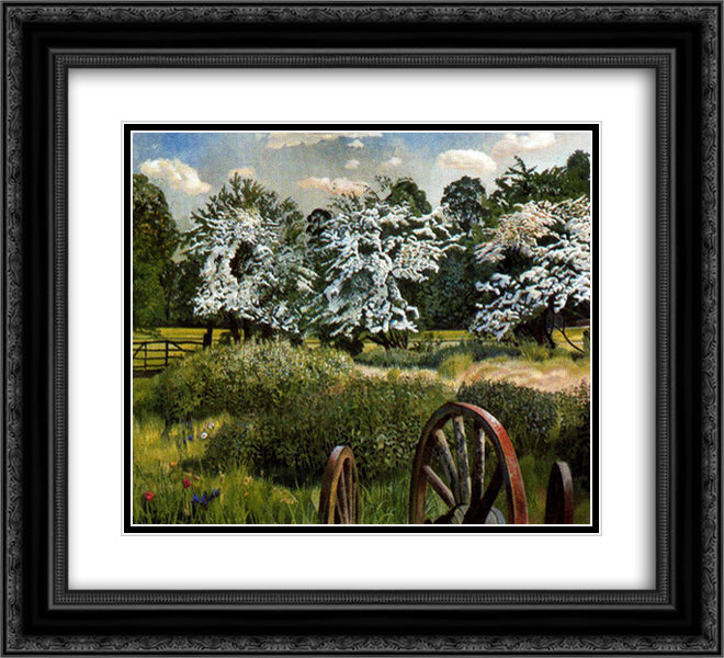 Marsh Meadows, Cookham 22x20 Black Ornate Wood Framed Art Print Poster with Double Matting by Spencer, Stanley
