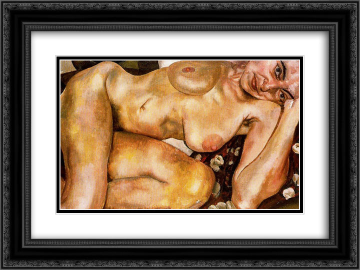 Nude 24x18 Black Ornate Wood Framed Art Print Poster with Double Matting by Spencer, Stanley