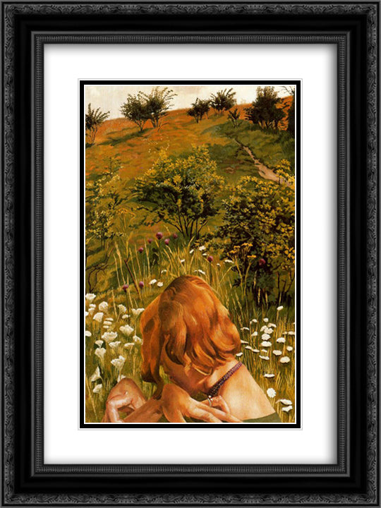 Patricia at Cockmarsh Hil 18x24 Black Ornate Wood Framed Art Print Poster with Double Matting by Spencer, Stanley