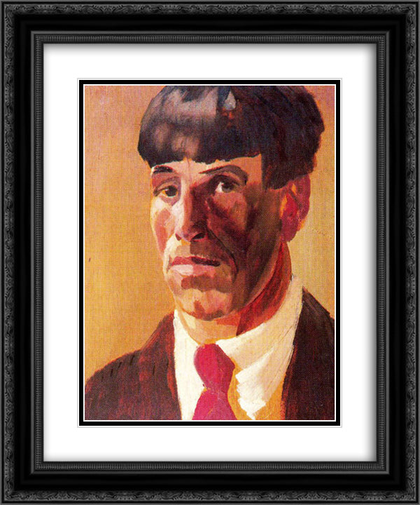 Self - portrait 20x24 Black Ornate Wood Framed Art Print Poster with Double Matting by Spencer, Stanley
