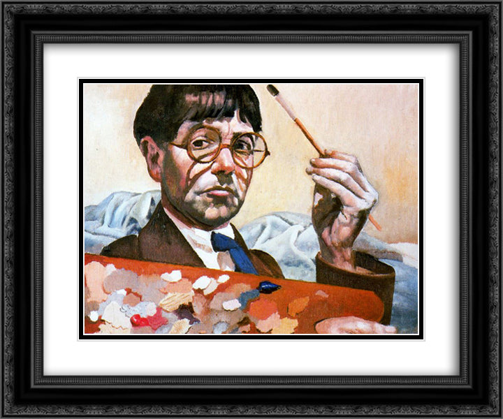 Self - Portrait 24x20 Black Ornate Wood Framed Art Print Poster with Double Matting by Spencer, Stanley