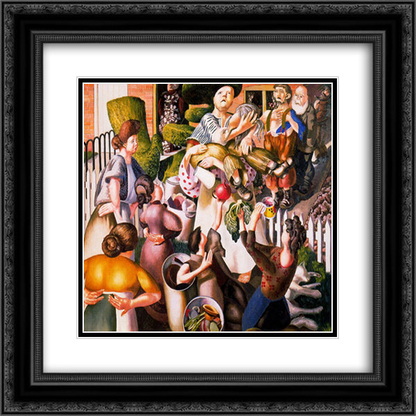 The dustman (Lovers) 20x20 Black Ornate Wood Framed Art Print Poster with Double Matting by Spencer, Stanley