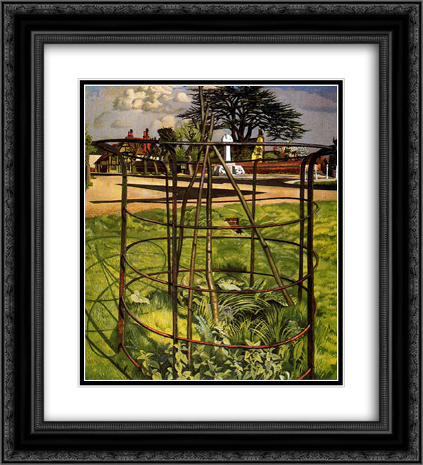 The Jubilee Tree, Cookham 20x22 Black Ornate Wood Framed Art Print Poster with Double Matting by Spencer, Stanley