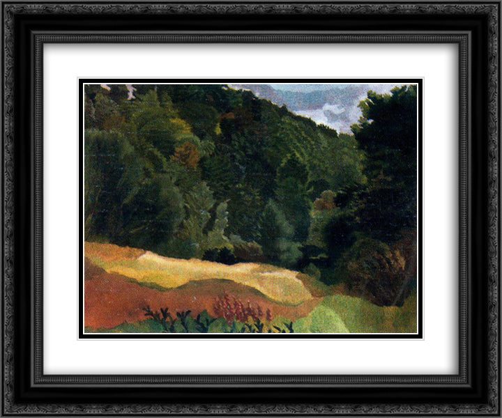 The quarry woods - Cookham 24x20 Black Ornate Wood Framed Art Print Poster with Double Matting by Spencer, Stanley