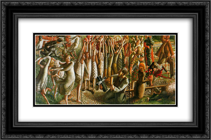 The Resurrection 24x16 Black Ornate Wood Framed Art Print Poster with Double Matting by Spencer, Stanley