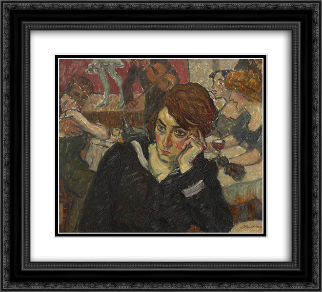 Cabaret 22x20 Black Ornate Wood Framed Art Print Poster with Double Matting by Dimitrescu, Stefan