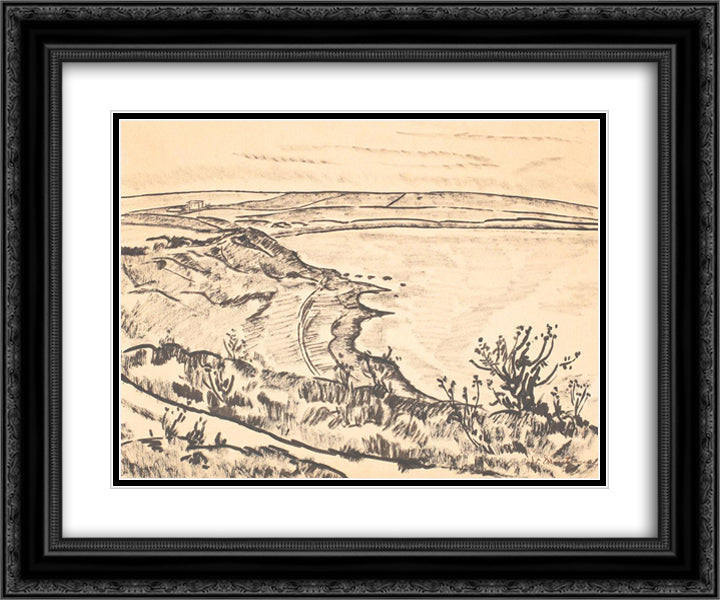 Mangalia Beach 24x20 Black Ornate Wood Framed Art Print Poster with Double Matting by Dimitrescu, Stefan