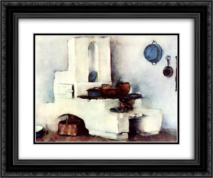 Kitchen 24x20 Black Ornate Wood Framed Art Print Poster with Double Matting by Luchian, Stefan