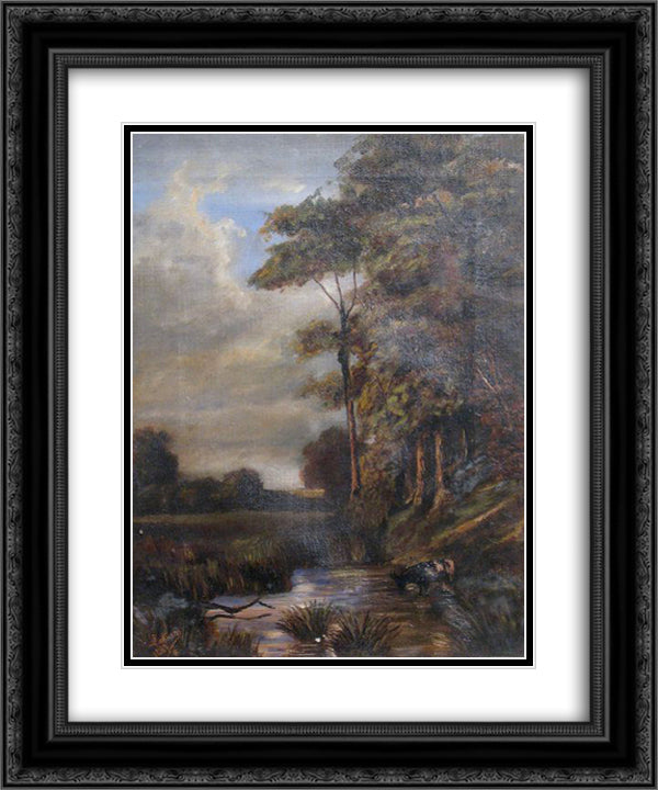 Landscape 20x24 Black Ornate Wood Framed Art Print Poster with Double Matting by Luchian, Stefan