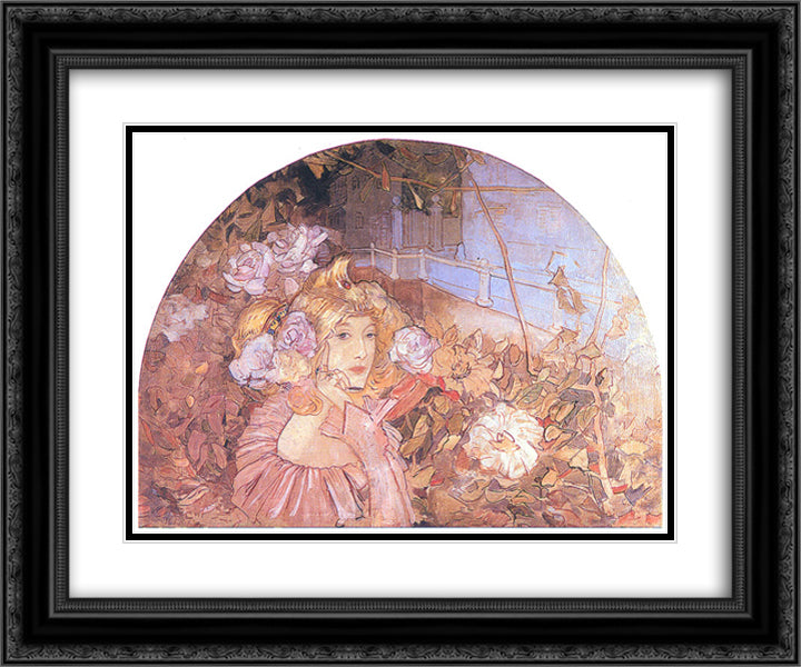 Spring 24x20 Black Ornate Wood Framed Art Print Poster with Double Matting by Luchian, Stefan