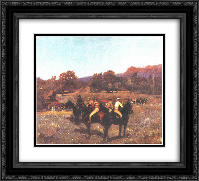 The Last Autumn Race 22x20 Black Ornate Wood Framed Art Print Poster with Double Matting by Luchian, Stefan