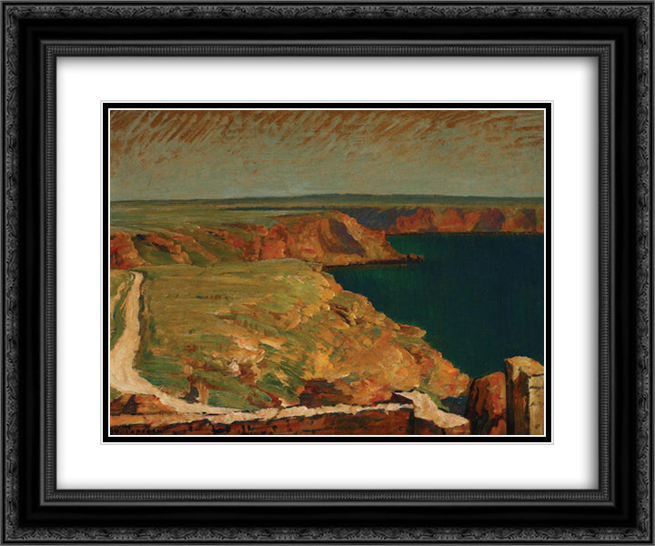 Caliacra 24x20 Black Ornate Wood Framed Art Print Poster with Double Matting by Popescu, Stefan