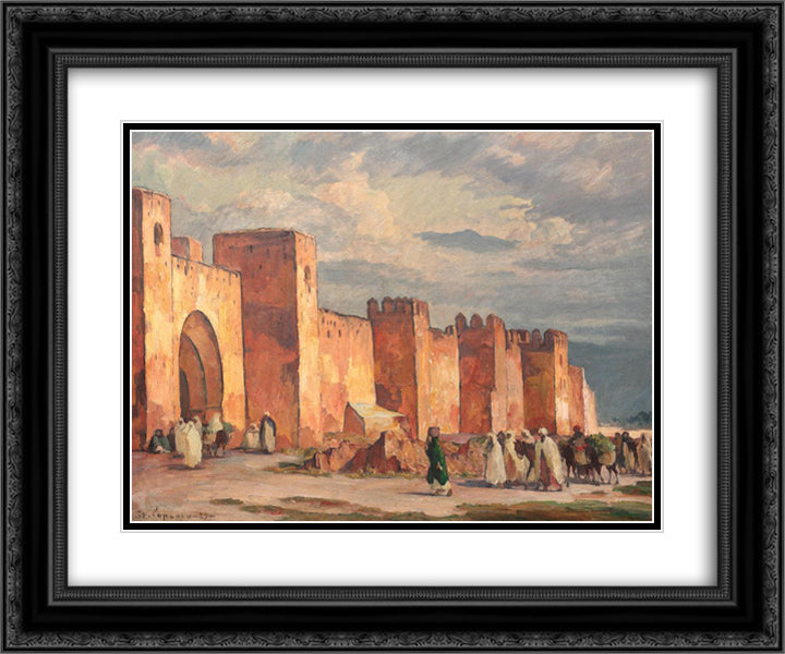 Marrakech 24x20 Black Ornate Wood Framed Art Print Poster with Double Matting by Popescu, Stefan