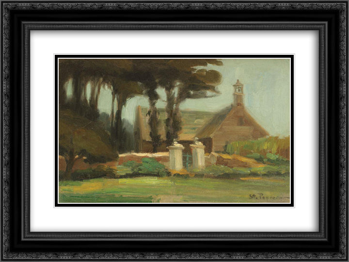 The Garden of Finistere Chapel 24x18 Black Ornate Wood Framed Art Print Poster with Double Matting by Popescu, Stefan