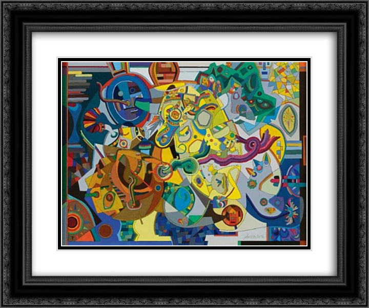 Jack - in - the - Box 24x20 Black Ornate Wood Framed Art Print Poster with Double Matting by Wheeler, Steve
