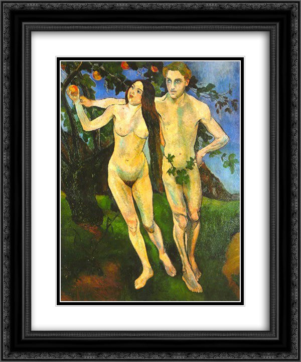 Adam and Eve 20x24 Black Ornate Wood Framed Art Print Poster with Double Matting by Valadon, Suzanne