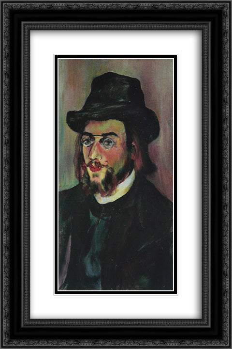 Portrait of Erik Satie 16x24 Black Ornate Wood Framed Art Print Poster with Double Matting by Valadon, Suzanne