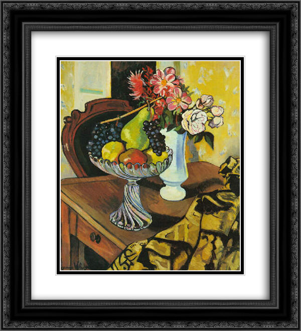 Still life 20x22 Black Ornate Wood Framed Art Print Poster with Double Matting by Valadon, Suzanne