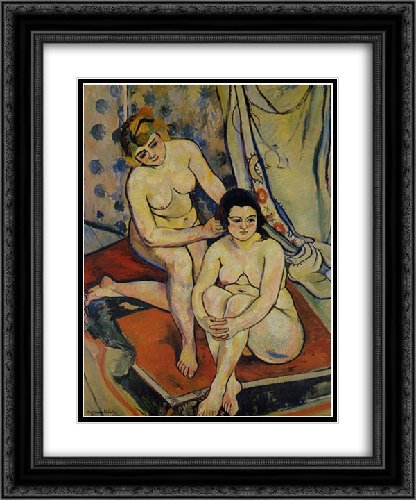 The Two Bathers 20x24 Black Ornate Wood Framed Art Print Poster with Double Matting by Valadon, Suzanne