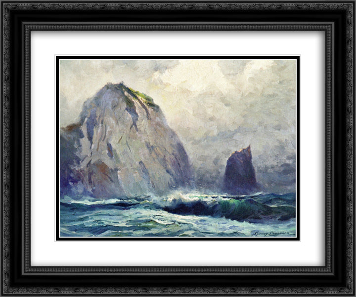 Cape St. Elias 24x20 Black Ornate Wood Framed Art Print Poster with Double Matting by Laurence, Sydney