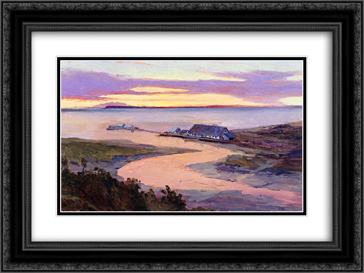 Emard Salmon Cannery 24x18 Black Ornate Wood Framed Art Print Poster with Double Matting by Laurence, Sydney