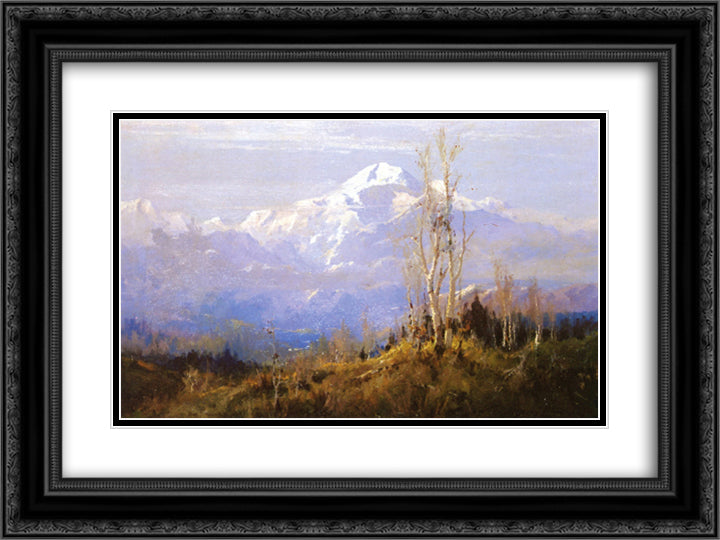 Mount McKinley 24x18 Black Ornate Wood Framed Art Print Poster with Double Matting by Laurence, Sydney