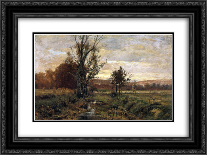 A Bleak day 24x18 Black Ornate Wood Framed Art Print Poster with Double Matting by Steele, T. C.