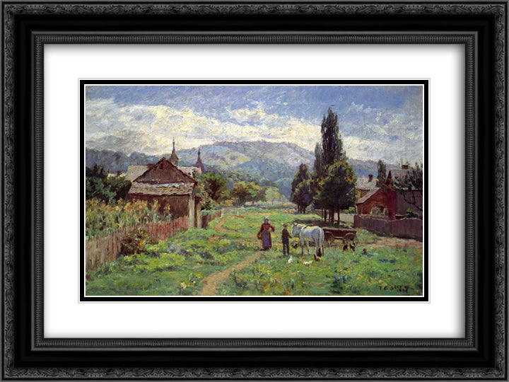 Cumberland Mountains 24x18 Black Ornate Wood Framed Art Print Poster with Double Matting by Steele, T. C.
