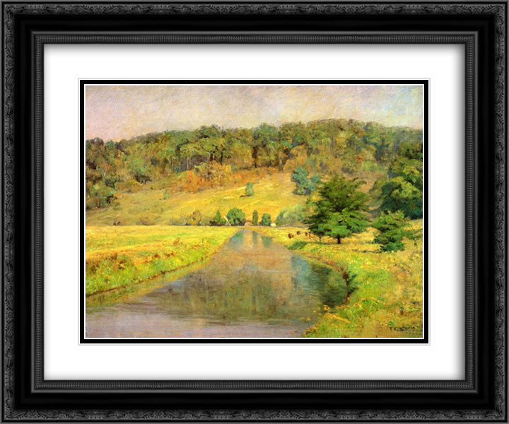 Gordon Hill 24x20 Black Ornate Wood Framed Art Print Poster with Double Matting by Steele, T. C.
