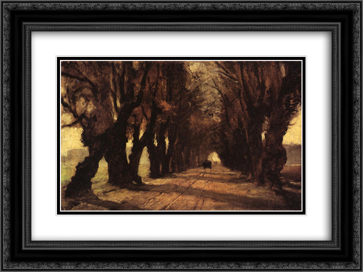 Road to Schleissheim 24x18 Black Ornate Wood Framed Art Print Poster with Double Matting by Steele, T. C.