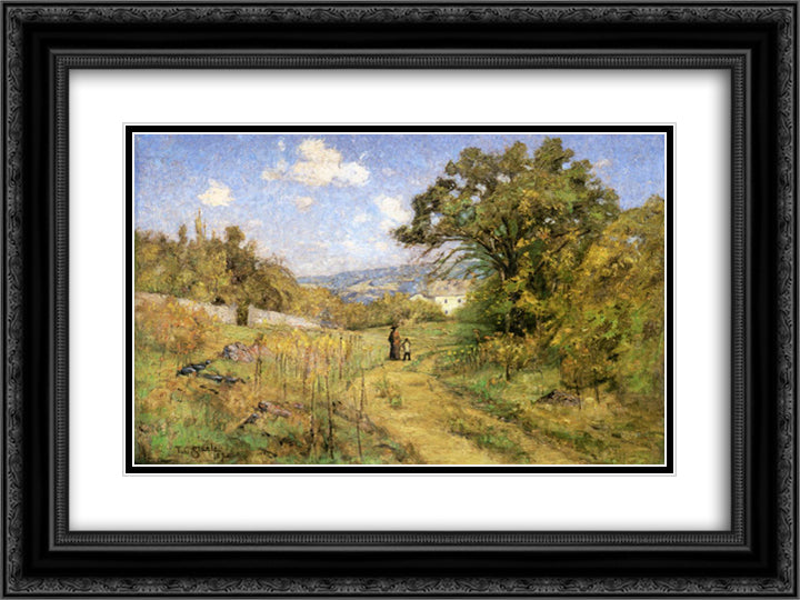 September 24x18 Black Ornate Wood Framed Art Print Poster with Double Matting by Steele, T. C.