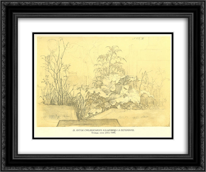 A nook of Smolensk cemetery in St. Petersburg 24x20 Black Ornate Wood Framed Art Print Poster with Double Matting by Shevchenko, Taras