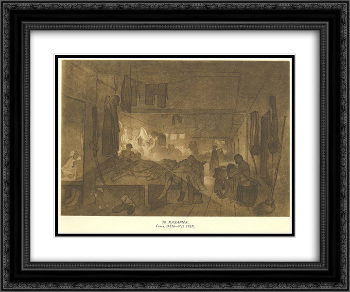Barracks 24x20 Black Ornate Wood Framed Art Print Poster with Double Matting by Shevchenko, Taras
