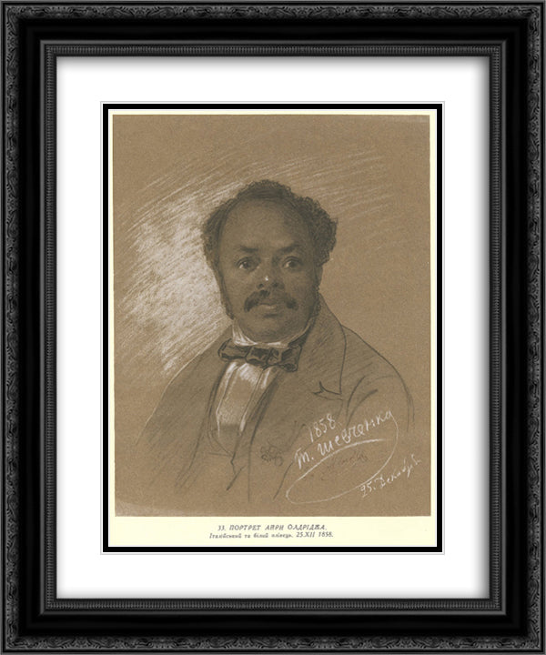 Portrait of Ira Aldridge 20x24 Black Ornate Wood Framed Art Print Poster with Double Matting by Shevchenko, Taras