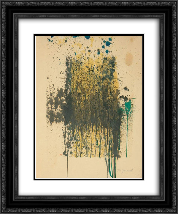 Untitled (Abstract) 20x24 Black Ornate Wood Framed Art Print Poster with Double Matting by Yamamoto, Taro