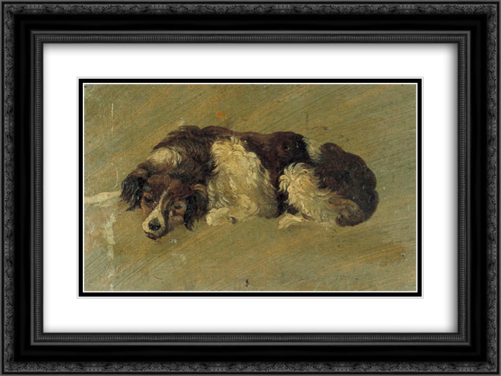 A dog 24x18 Black Ornate Wood Framed Art Print Poster with Double Matting by Doesburg, Theo van