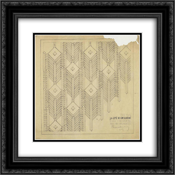 City Traffic 20x20 Black Ornate Wood Framed Art Print Poster with Double Matting by Doesburg, Theo van