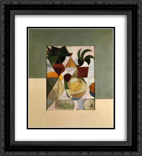Composition III (Still life) 20x22 Black Ornate Wood Framed Art Print Poster with Double Matting by Doesburg, Theo van