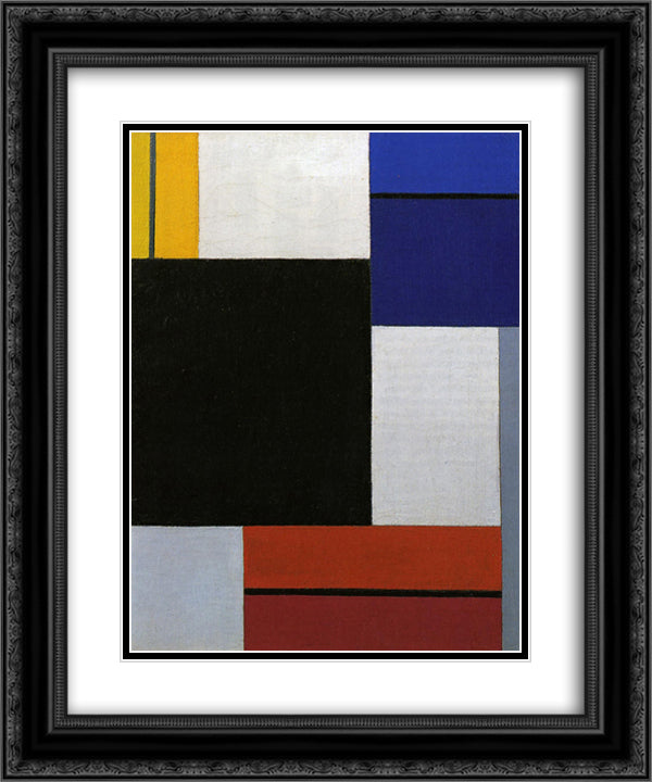 Composition XXI 20x24 Black Ornate Wood Framed Art Print Poster with Double Matting by Doesburg, Theo van