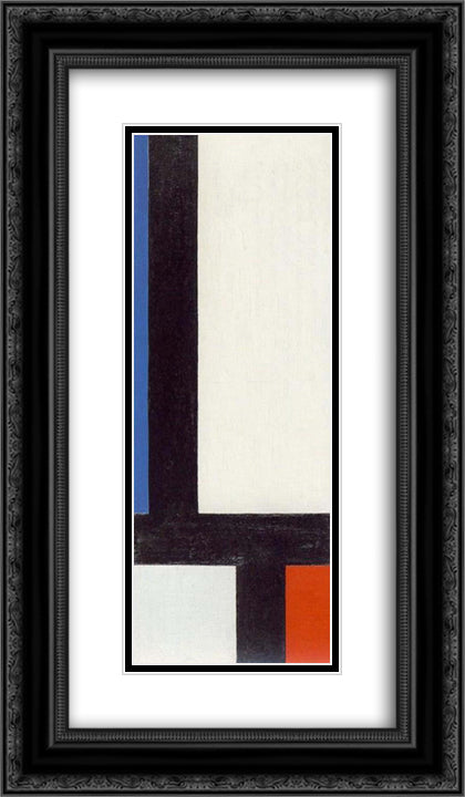 Contra-Composition VII 14x24 Black Ornate Wood Framed Art Print Poster with Double Matting by Doesburg, Theo van
