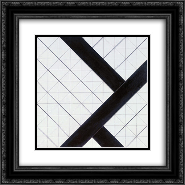 Counter composition VI 20x20 Black Ornate Wood Framed Art Print Poster with Double Matting by Doesburg, Theo van